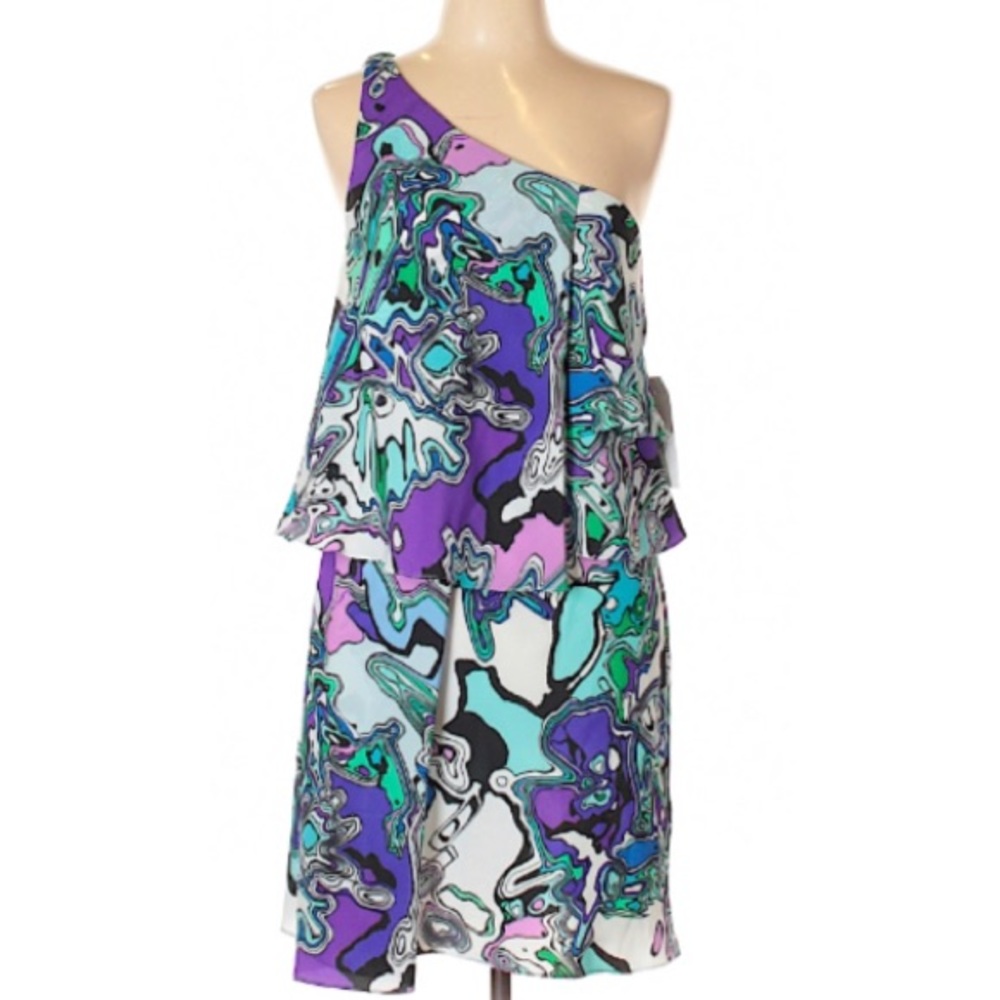 Suzi Chin Maggy Boutique One Shoulder Dress Size 6